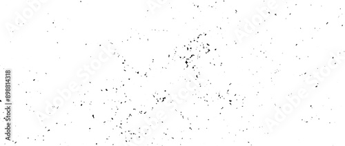 Black gritty grunge texture. Grainy rugged overlay background. Distressed noise surface with dust, particles, speckles, specks. Rough scattered and sprayed texture backdrop. Vector