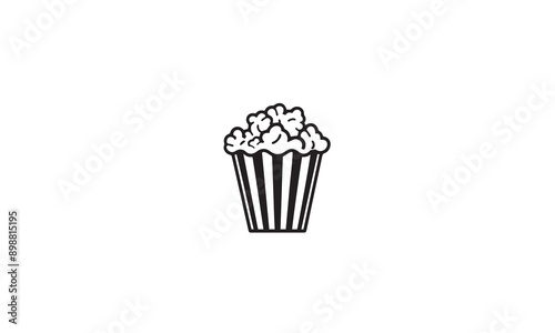 popcorn logo design black simple flat icon on white background
