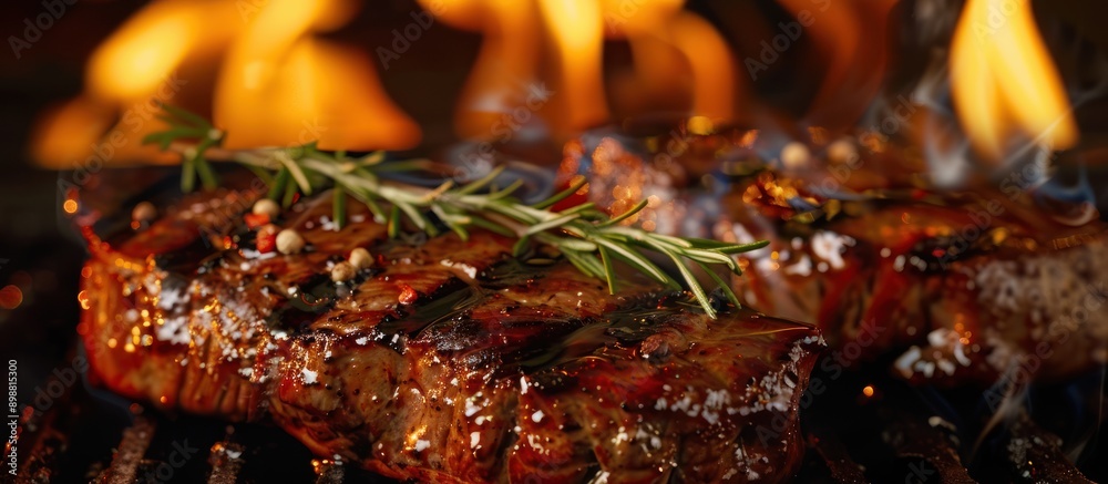 Appetizing juicy steaks placed Appetizing juicy steaks placed