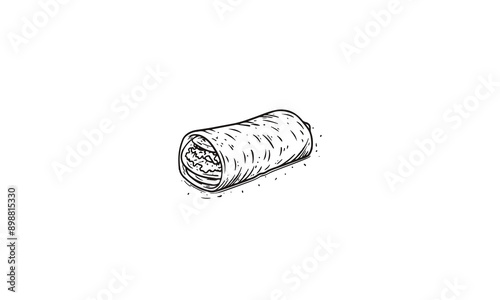 burrito logo design black simple flat icon on white background