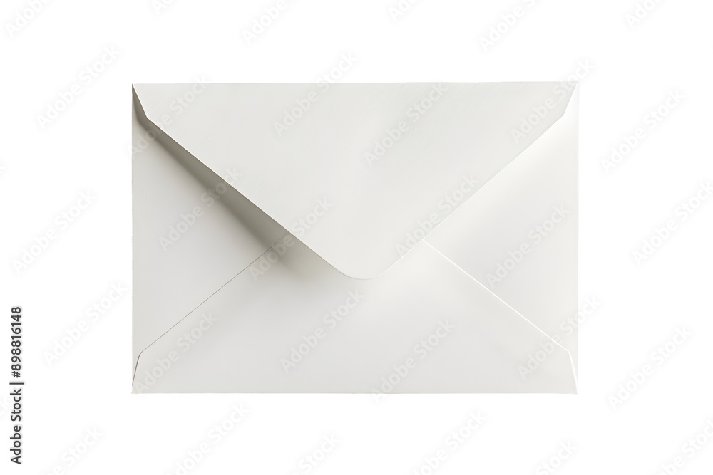 White envelope with a flap isolated on transparent background. PNG, cutout. White envelope with a flap isolated on transparent background. PNG, cutout.