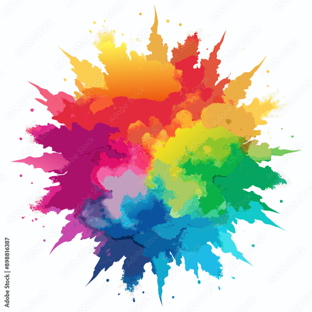 Multicolor powder explosion on White background Multicolor powder explosion on White background