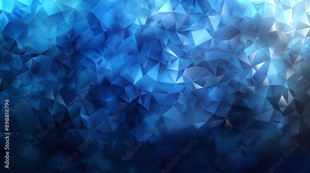 Abstract Blue Polygonal Pattern with Gradient and Light Effects in a Digital Space Abstract Blue Polygonal Pattern with Gradient and Light Effects in a Digital Space