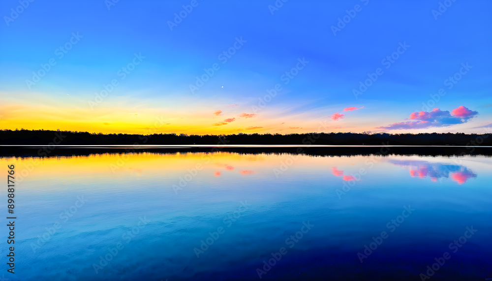 Serene Autumn River Lake Nature Landscape at Sunset with Golden Hues Reflecting in the Water and Crisp Cool Air Serene Autumn River Lake Nature Landscape at Sunset with Golden Hues Reflecting in the Water and Crisp Cool Air