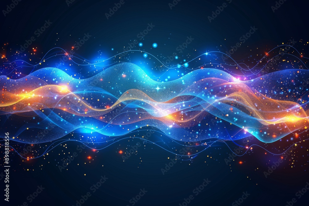 Fototapeta premium Abstract wave pattern in vibrant colors showcasing energy and fluidity