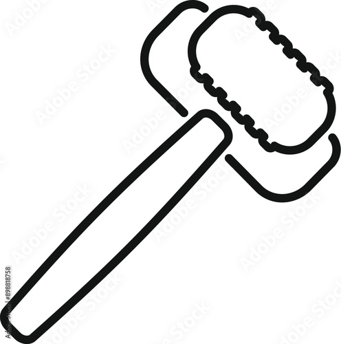 Simple line icon of a judge's gavel, symbolizing law, justice, and legal proceedings