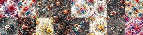 Wallpaper Mural Watercolor flowers paint style backgrounds. AI generated illustration Torontodigital.ca