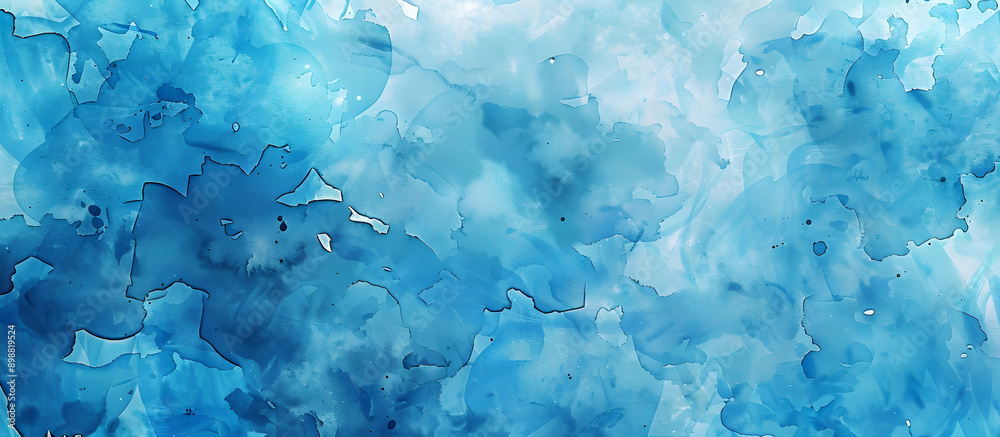 A blue watercolor background with a textured paper and cool mottled design. A blue watercolor background with a textured paper and cool mottled design.