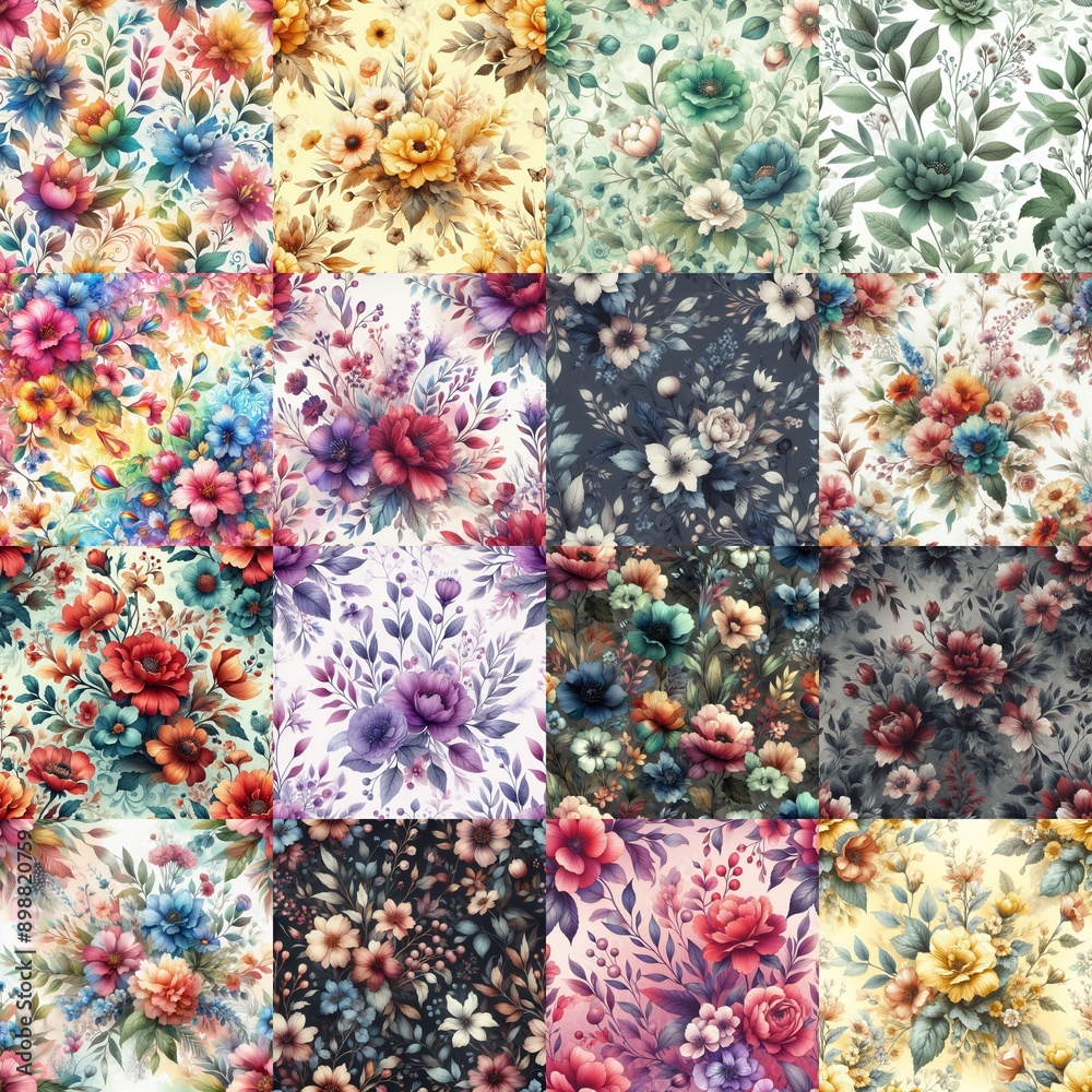 Watercolor flowers paint style backgrounds. AI generated illustration Watercolor flowers paint style backgrounds. AI generated illustration