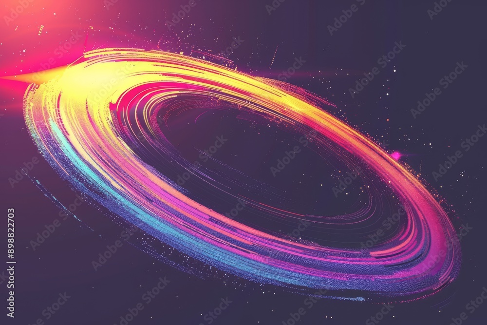 Obraz premium Abstract digital illustration of colorful lines and shapes creating a dynamic and vibrant visual effect