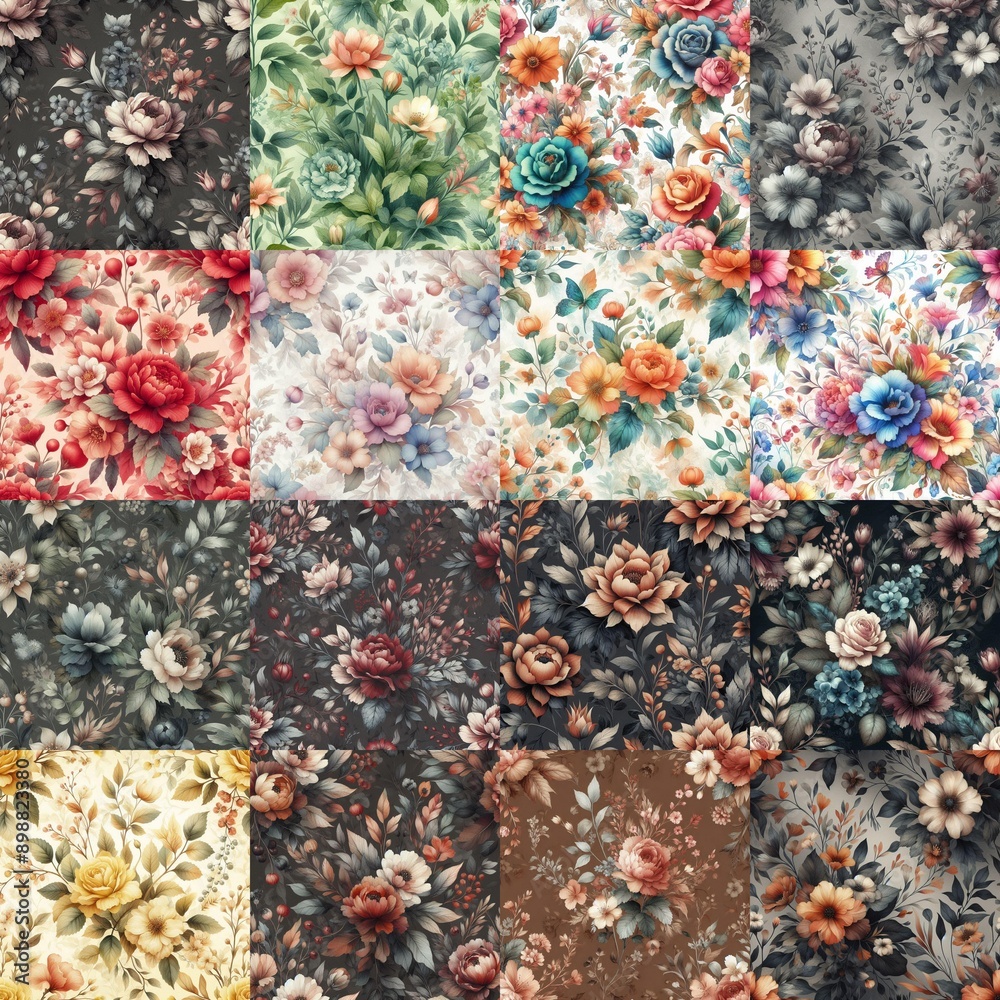 Watercolor flowers paint style backgrounds. AI generated illustration Watercolor flowers paint style backgrounds. AI generated illustration