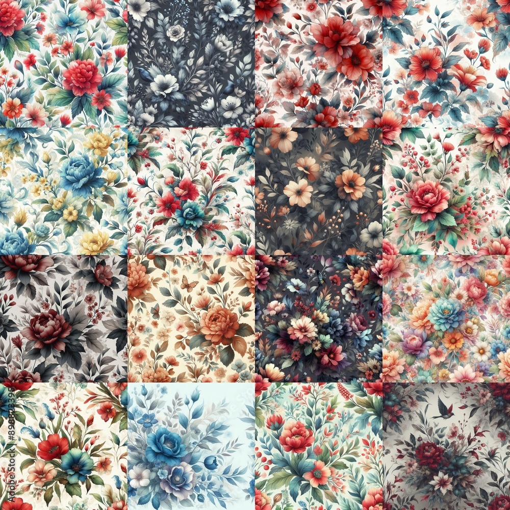 Watercolor flowers paint style backgrounds. AI generated illustration Watercolor flowers paint style backgrounds. AI generated illustration