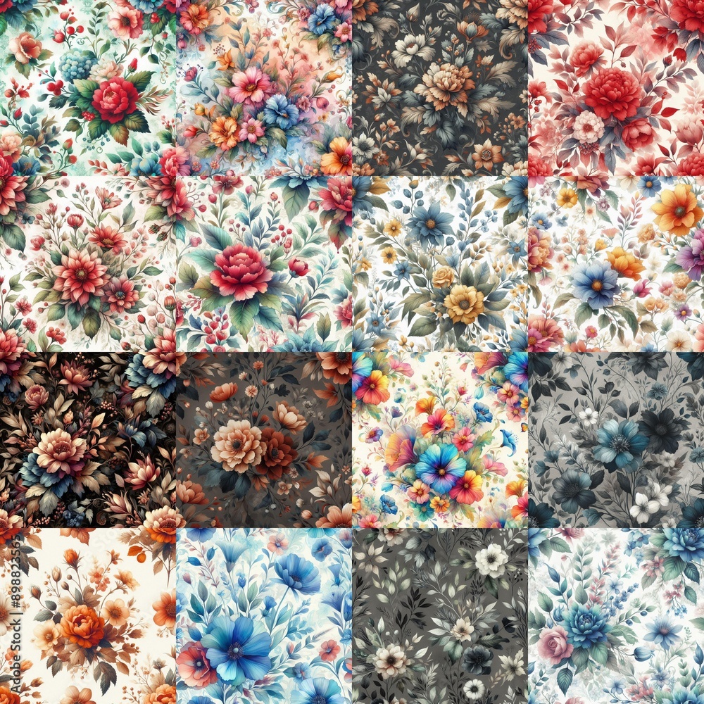 Watercolor flowers paint style backgrounds. AI generated illustration Watercolor flowers paint style backgrounds. AI generated illustration