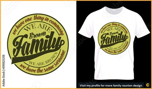 Brown family vector design ideal for tshirt and family reunion