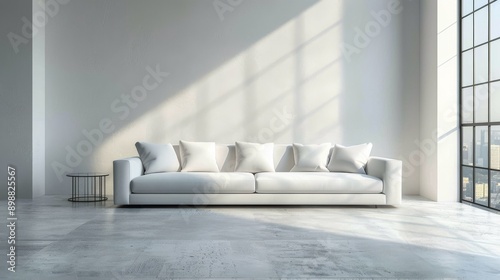 White Couch by Room Window