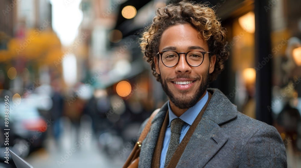 Businessman in Suit and Tie Standing in Front of Building Businessman in Suit and Tie Standing in Front of Building