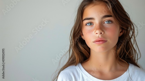Beautiful Young Woman Sitting on Top of a Couch