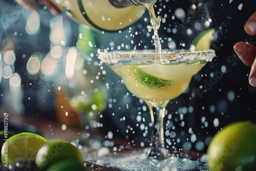 Wallpaper Mural Bartender preparing margarita cocktail with salt rim in martini glass Torontodigital.ca