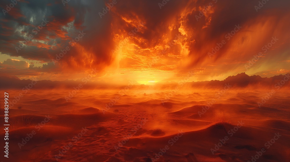 Stunning Desert Landscape at Sunset, Suitable for Travel and Adventure Themes Stunning Desert Landscape at Sunset, Suitable for Travel and Adventure Themes