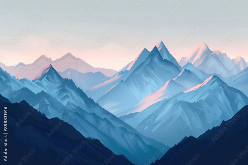 Fototapeta premium Mountain landscape with a clear blue sky