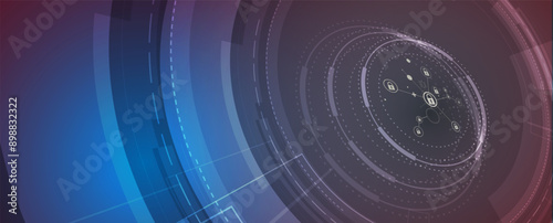 Cyber security and information or network protection. Future cyber technology web services for business and internet project. Vector art.