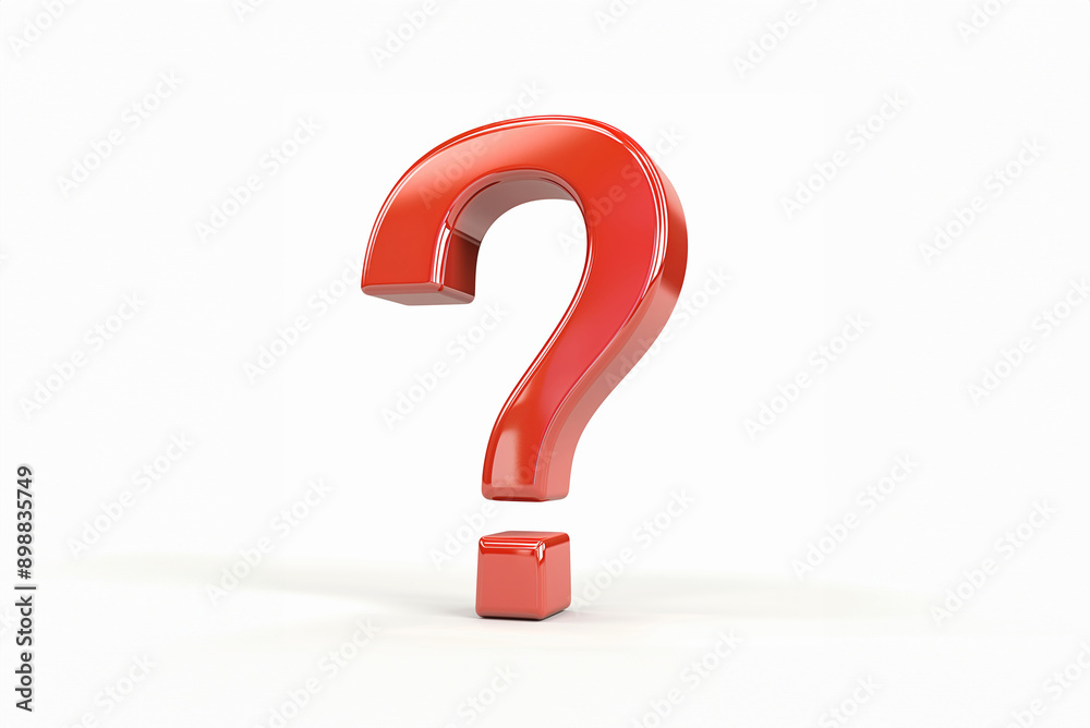 3D Big red question mark icon. Faq symbol in white background. 3D Big red question mark icon. Faq symbol in white background.