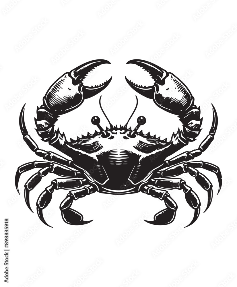 Fototapeta premium crab vector art,graphics crabs icons set,vintage illustration crab clipart,vector crabs flat style artwork design