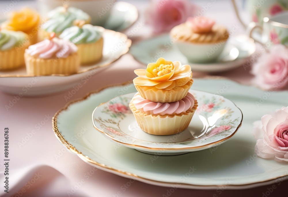delicate pastries beautifully arranged exquisite fine china displaying elegant designs soft colors, pastry, dessert, cake, confection, treat, sweets delicate pastries beautifully arranged exquisite fine china displaying elegant designs soft colors, pastry, dessert, cake, confection, treat, sweets