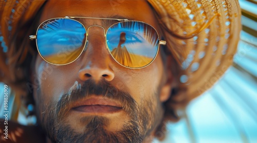 Man Wearing Sunglasses With Painting Behind Him