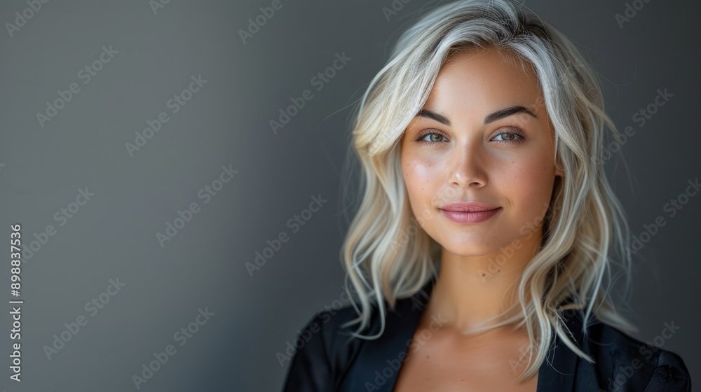 Confident female entrepreneur posing in modern office setting during daylight Confident female entrepreneur posing in modern office setting during daylight