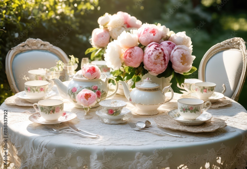 charming elegant tea party setup featuring delicate porcelain beautifully arranged floral inviting table settings, afternoon, teacups, centerpieces, decor charming elegant tea party setup featuring delicate porcelain beautifully arranged floral inviting table settings, afternoon, teacups, centerpieces, decor