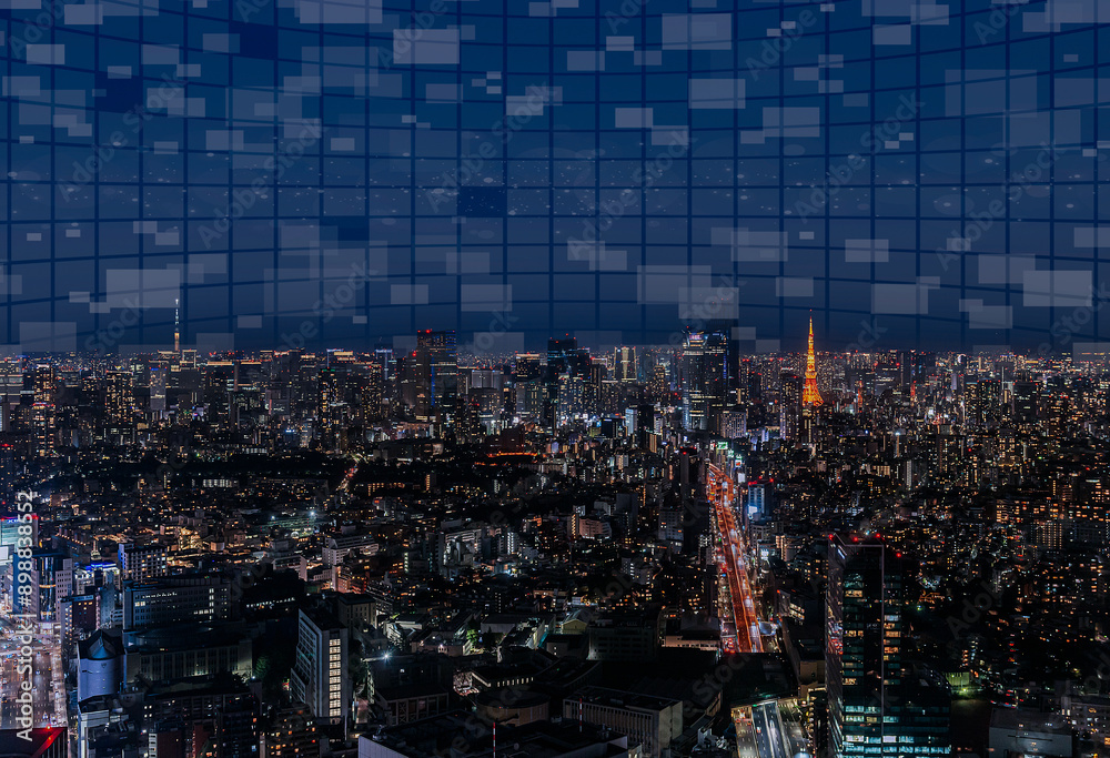 都市とネットワークイメージ、電波、電脳