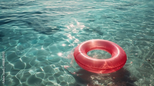 Inflatable Ring Floating in Pool