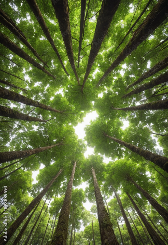 A tree canopy in a tropical rainforest. A tree canopy in a tropical rainforest.