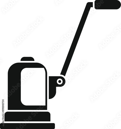 Black and white icon of a floor polishing machine showing the concept of polishing