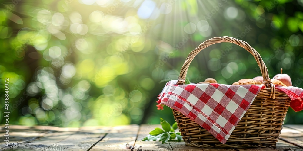 Picnic Basket Ready for a Day Out in Nature Picnic Basket Ready for a Day Out in Nature
