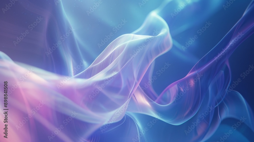 Fototapeta premium Abstract background forming flowing purple blue wavy shapes with a blurry background