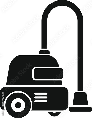 Black silhouette icon of a vacuum cleaner representing housekeeping and cleaning services