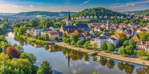 Scenic view of Bad Pyrmont in Hameln-Pyrmont, Niedersachsen, spa town, Germany, architecture, historical, buildings, travel