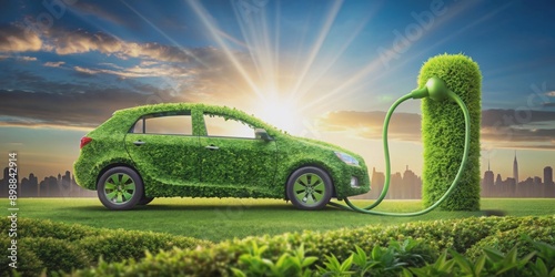 Green fuel concept with futuristic technology for sustainable energy solutions , Green, fuel, tomorrow