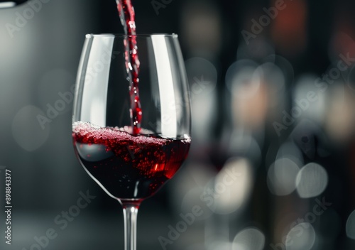 Red Wine Pouring Into Glass