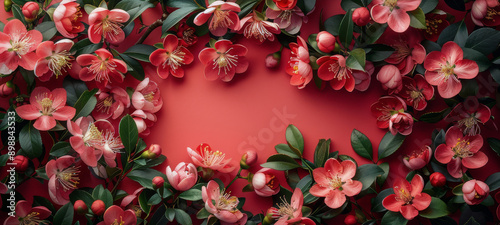 Pink Flowers on Pink Background