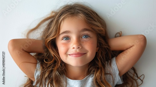 Close Up of a Childs Face With Blue Eyes
