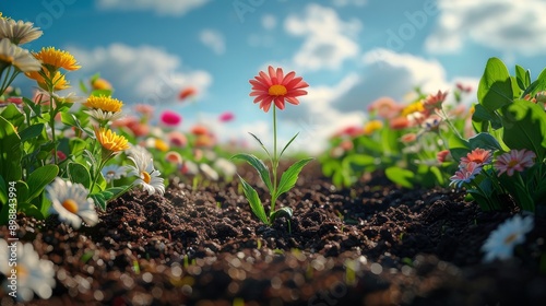 Flower Growing Out of Ground