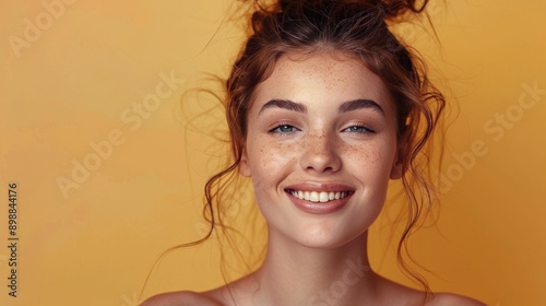 Smiling Woman With Messy Top Knot