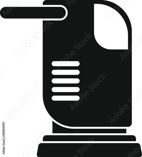 Black silhouette of a floor polisher machine for cleaning service