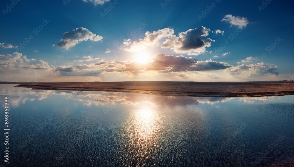 Fototapeta premium sunset over the lake