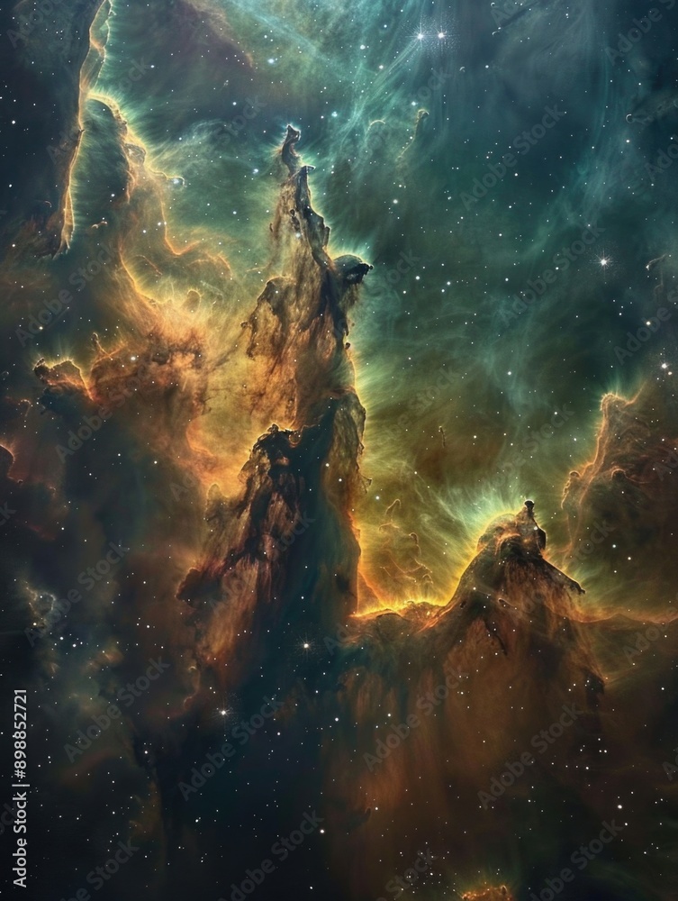 Astroimaging of a vibrant nebula within a galaxy, showing stellar formations and cosmic phenomena. Astroimaging of a vibrant nebula within a galaxy, showing stellar formations and cosmic phenomena.