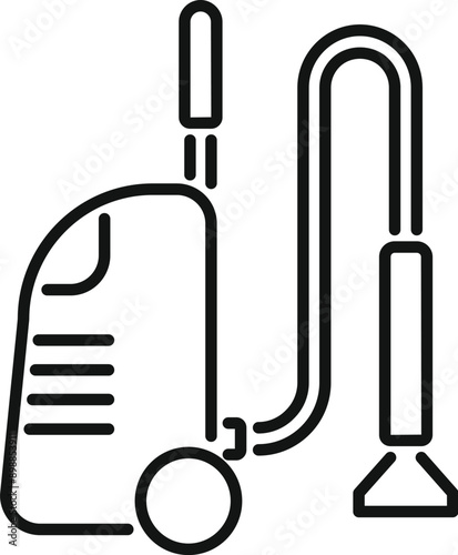 Line drawing of a steam cleaner using hot pressurized vapor for deep cleaning