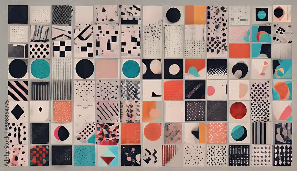 poster Memphis vector retro banner Set geometric design halftone web Collection shapes advertisement elements trendy sale commercial billboard geometric shapes vintage 100 leaflet